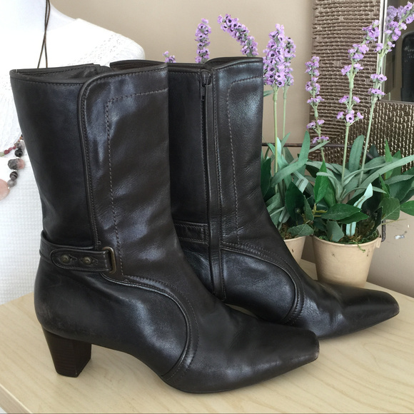 Cole Haan Shoes - Cole Haan Leather Boots with Buckle Detail